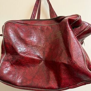 Lola Law Red Leather Duffle